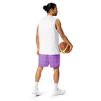 Viola and Dull Lavender Plaid Unisex Mesh Shorts - Scottish Squares