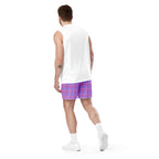 Viola and Dull Lavender Plaid Unisex Mesh Shorts - Scottish Squares
