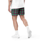 Ocean Green and Mulberry Wood Plaid Unisex Mesh Shorts - Scottish Squares