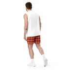 Tahiti Gold and Rose Bud Cherry Plaid Unisex Mesh Shorts - Scottish Squares