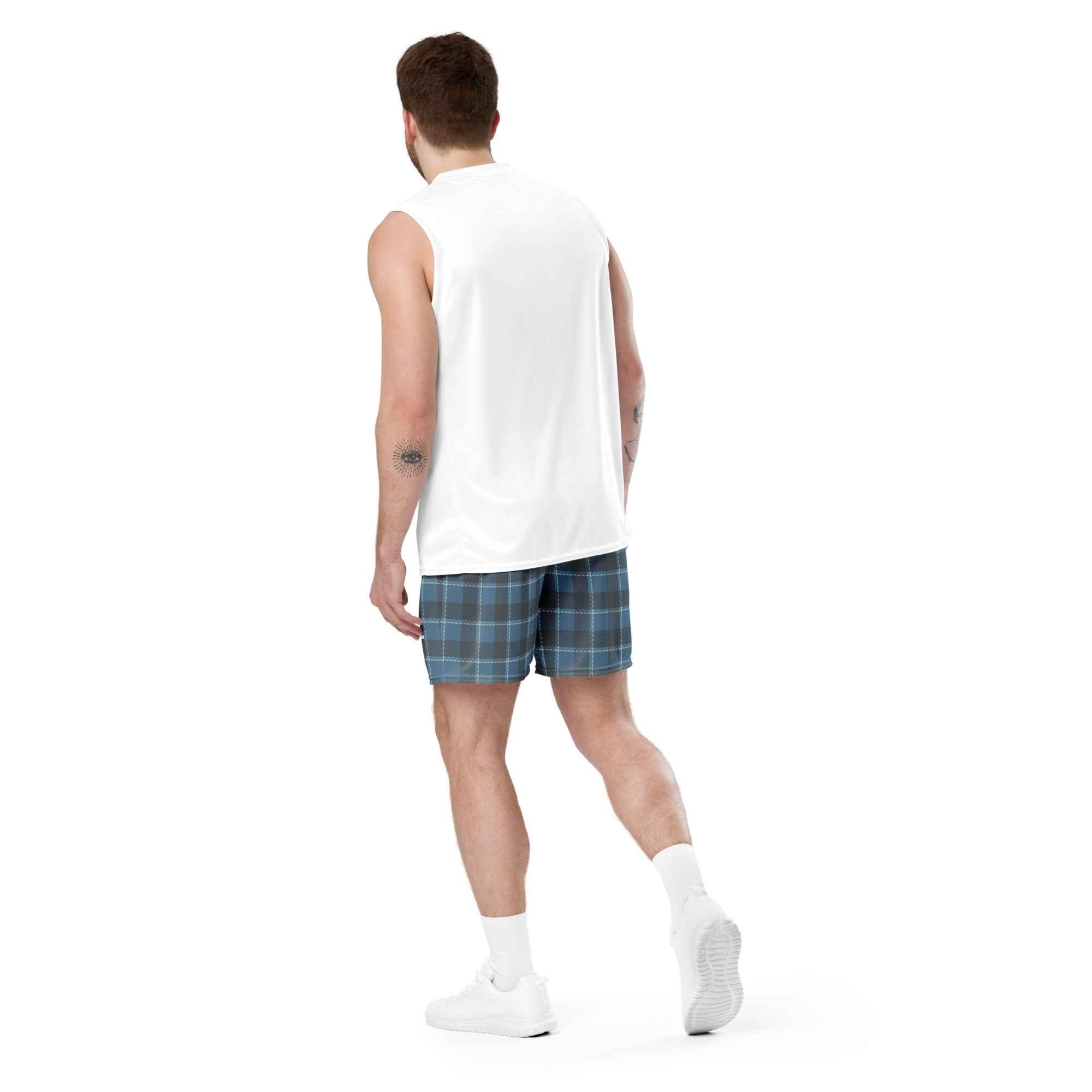 Hoki and Shuttle Gray Plaid Unisex Mesh Shorts - Scottish Squares