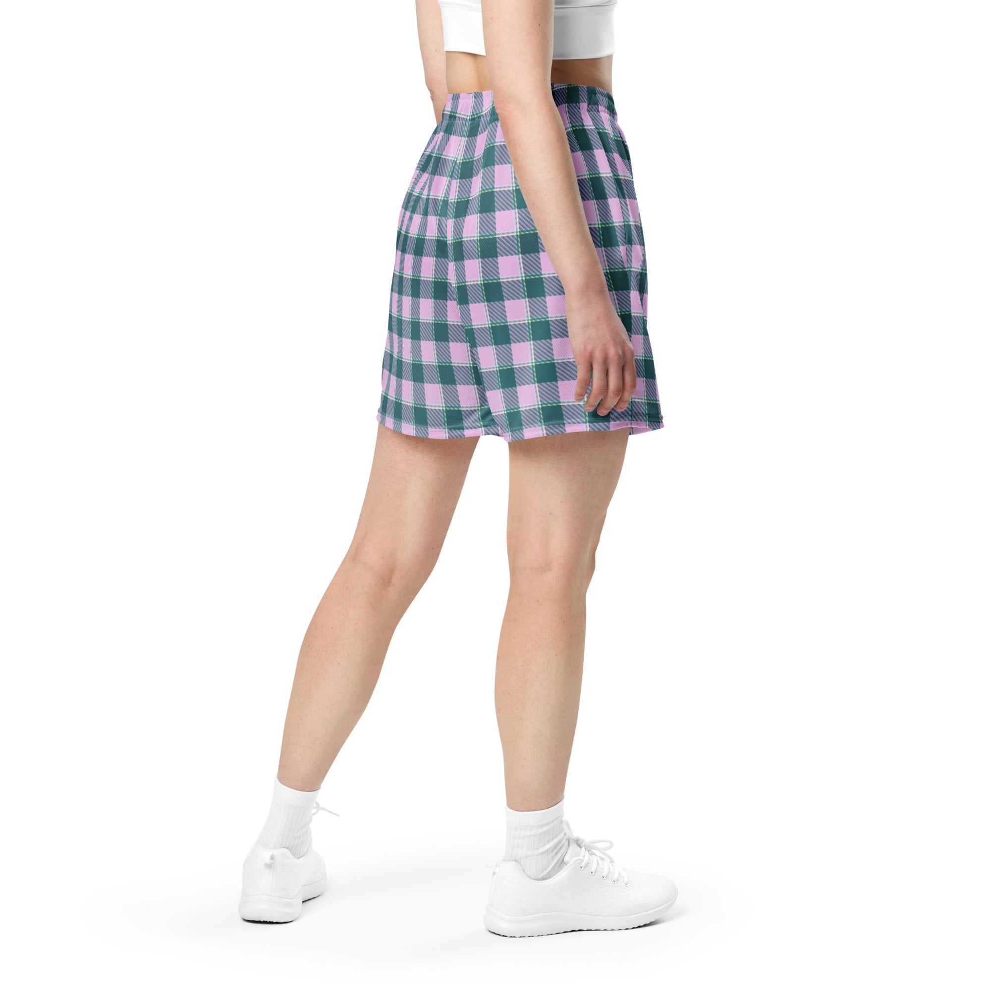 Ming and Melanie Plaid Unisex Mesh Shorts - Scottish Squares