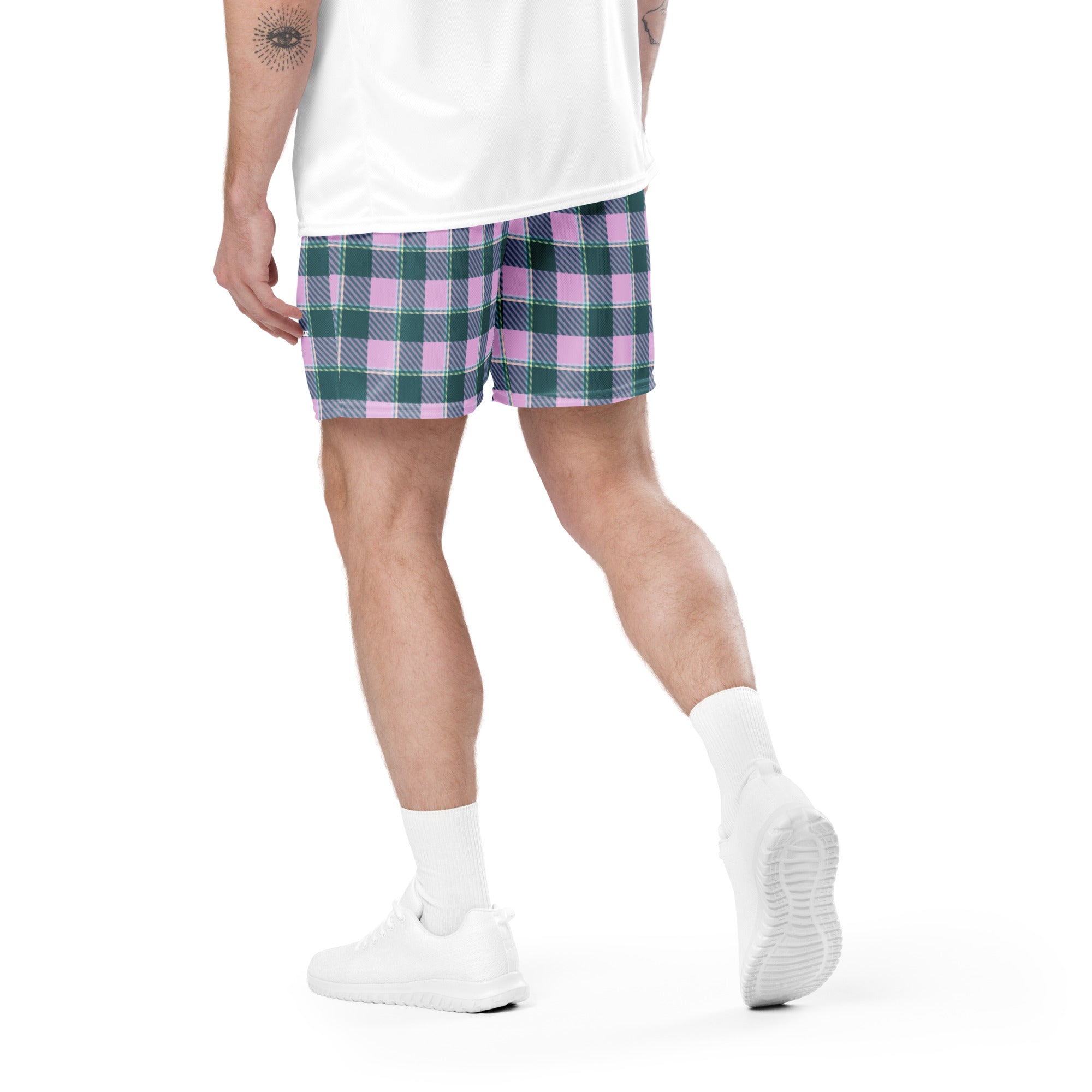 Ming and Melanie Plaid Unisex Mesh Shorts - Scottish Squares