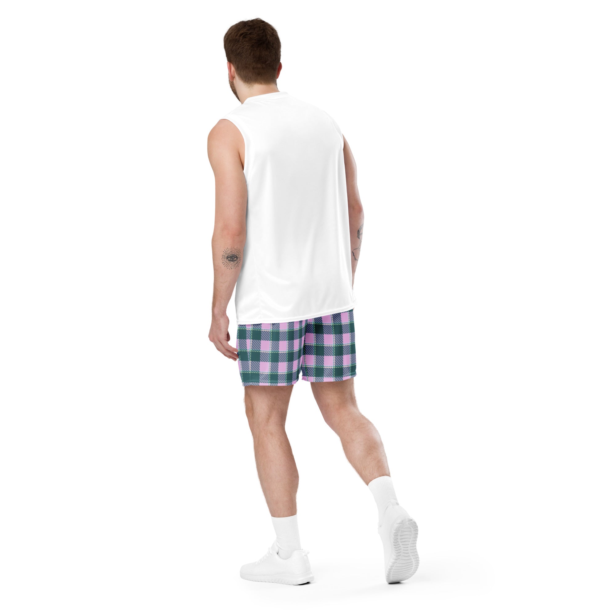 Ming and Melanie Plaid Unisex Mesh Shorts - Scottish Squares
