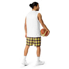 Flax and Livid Brown Plaid Unisex Mesh Shorts - Scottish Squares