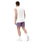 Light Wisteria and Livid Brown Plaid Unisex Mesh Shorts - Scottish Squares