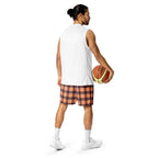 Hit Pink and Livid Brown Plaid Unisex Mesh Shorts - Scottish Squares