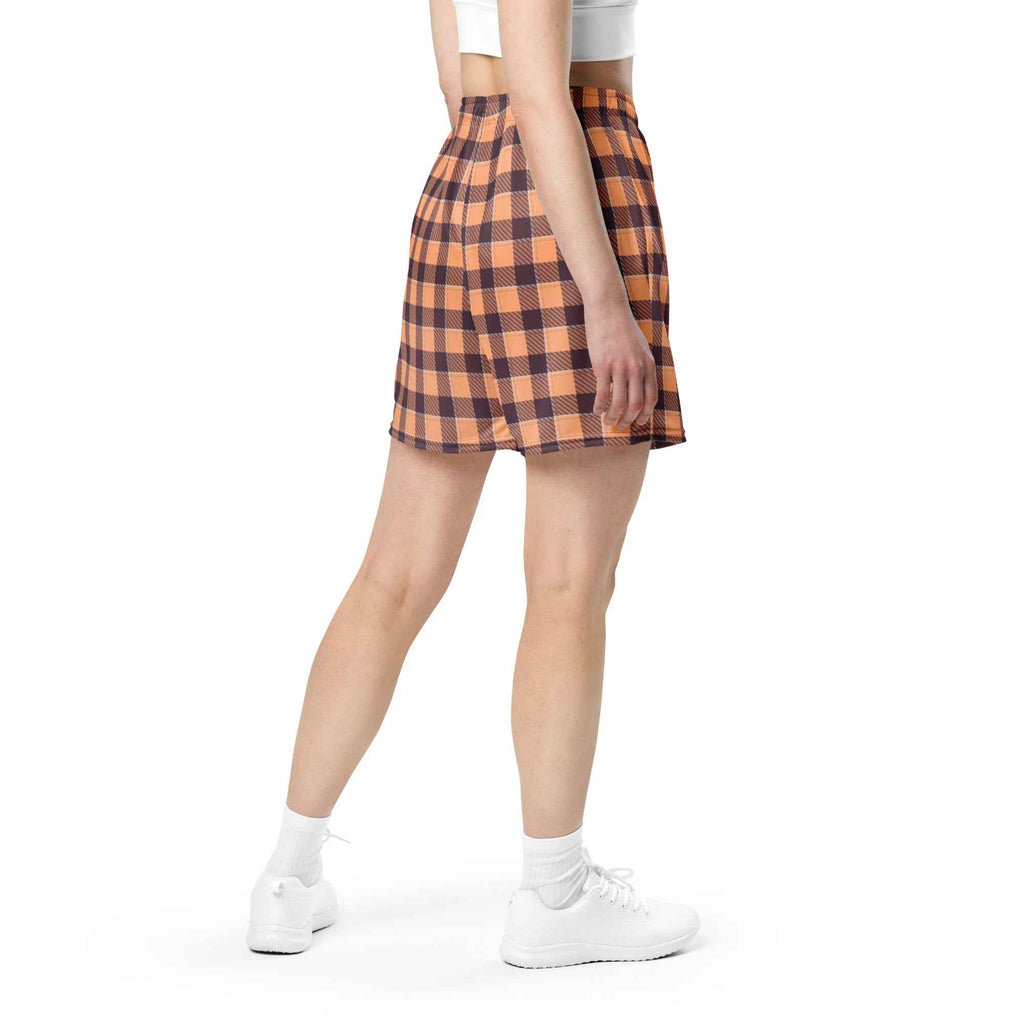Hit Pink and Livid Brown Plaid Unisex Mesh Shorts - Scottish Squares