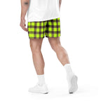 Electric Lime and Livid Brown Plaid Unisex Mesh Shorts - Scottish Squares