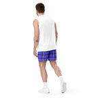 Cornflower Blue and Livid Brown Plaid Unisex Mesh Shorts - Scottish Squares