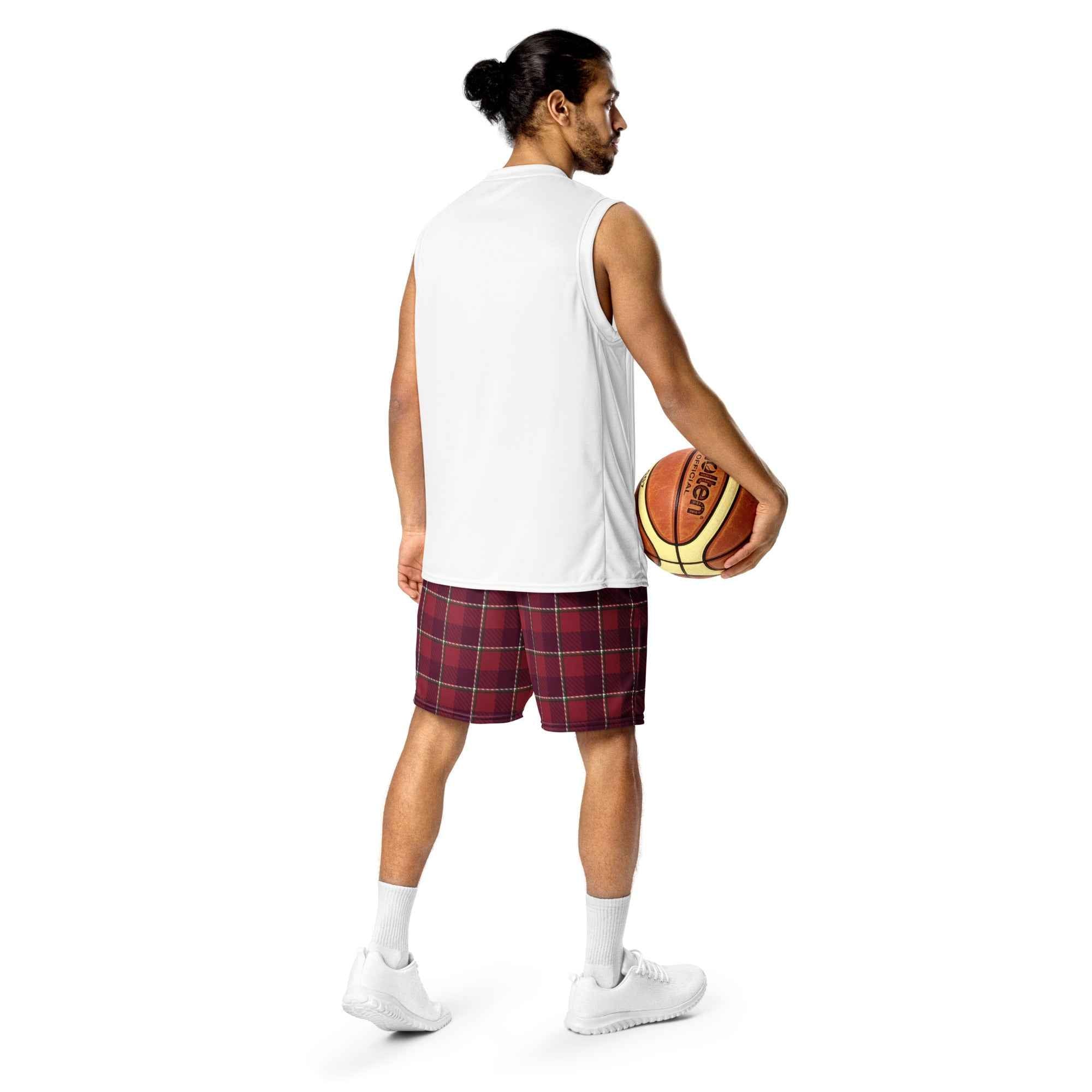 Old Brick and Cab Sav Plaid Unisex Mesh Shorts - Scottish Squares