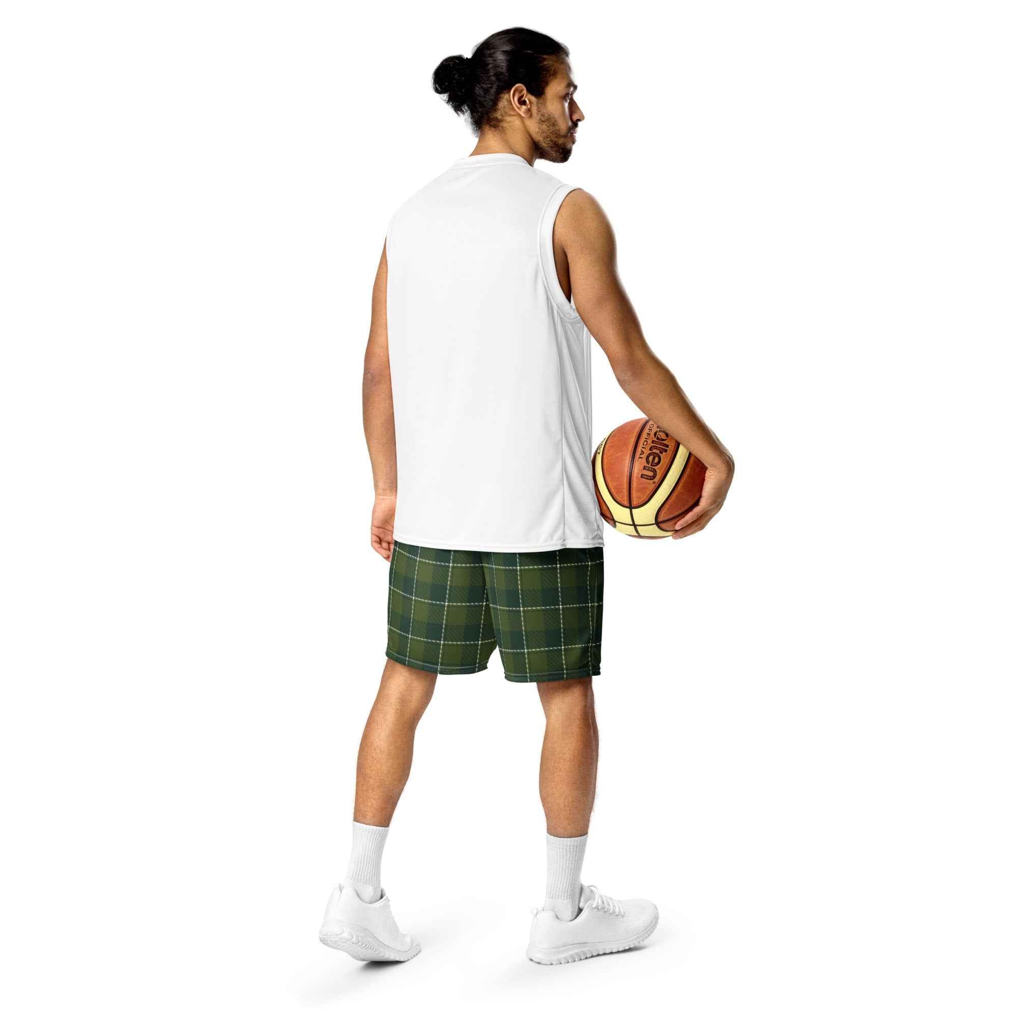 Woodland and Evergreen Plaid Unisex Mesh Shorts - Scottish Squares