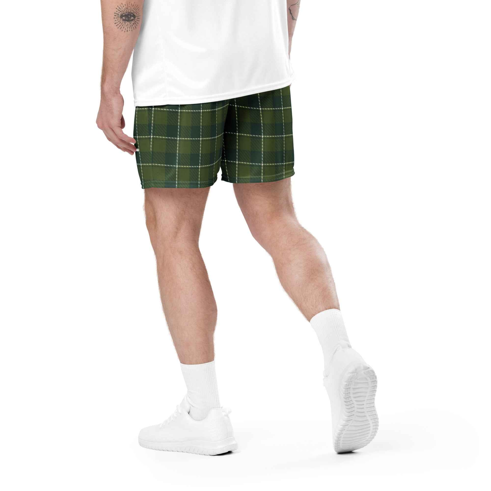 Woodland and Evergreen Plaid Unisex Mesh Shorts - Scottish Squares