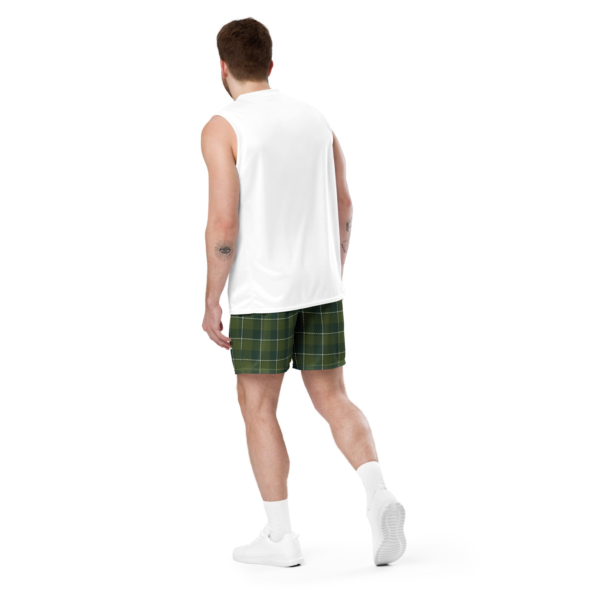 Woodland and Evergreen Plaid Unisex Mesh Shorts - Scottish Squares