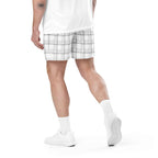 Unisex Mesh Shorts Lung Cancer Awareness Plaid, White Ribbon, Supportive Gift - Scottish Squares