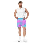 Mauve and Coastal Mist Plaid Unisex Mesh Shorts - Scottish Squares