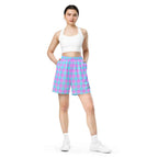 Mauve and Coastal Mist Plaid Unisex Mesh Shorts - Scottish Squares