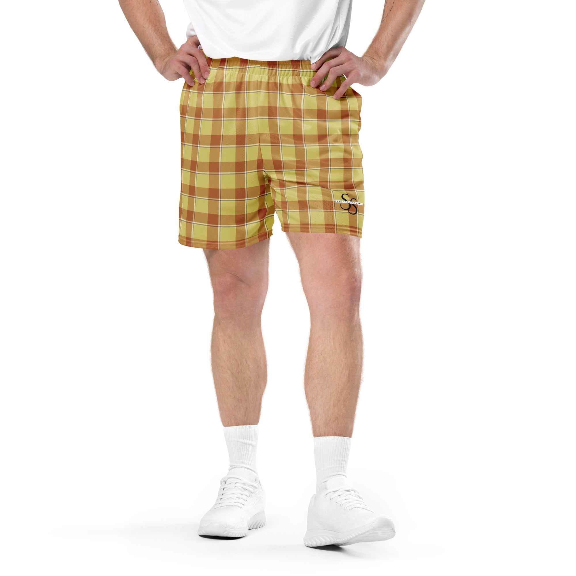 Zombie and Copper Plaid Unisex Mesh Shorts - Scottish Squares