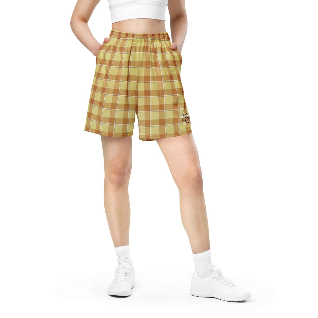 Zombie and Copper Plaid Unisex Mesh Shorts - Scottish Squares
