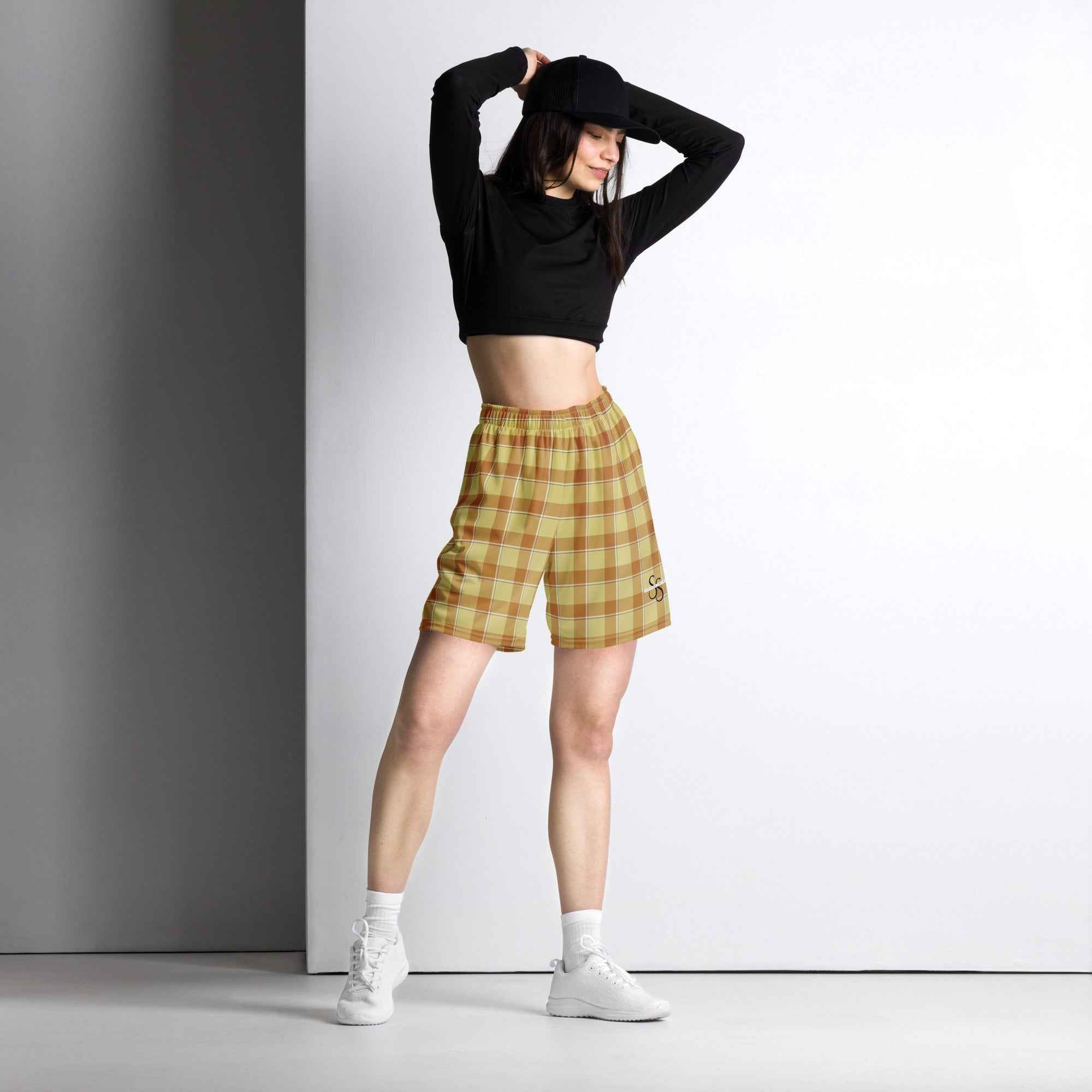Zombie and Copper Plaid Unisex Mesh Shorts - Scottish Squares