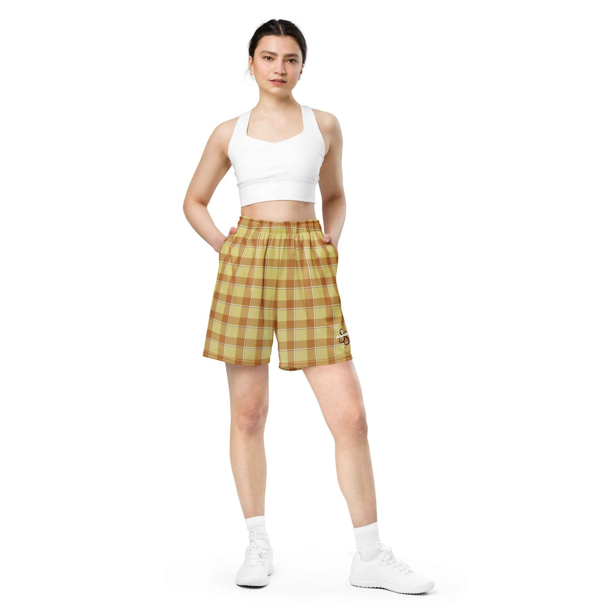 Zombie and Copper Plaid Unisex Mesh Shorts - Scottish Squares