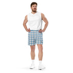 Pink Cloud and Blue Lagoon Plaid Unisex Mesh Shorts - Scottish Squares