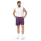 Purple and Trendy Pink Plaid Unisex Mesh Shorts - Scottish Squares