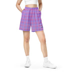 Viola and Dull Lavender Plaid Unisex Mesh Shorts - Scottish Squares