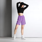 Viola and Dull Lavender Plaid Unisex Mesh Shorts - Scottish Squares
