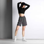 Ocean Green and Mulberry Wood Plaid Unisex Mesh Shorts - Scottish Squares