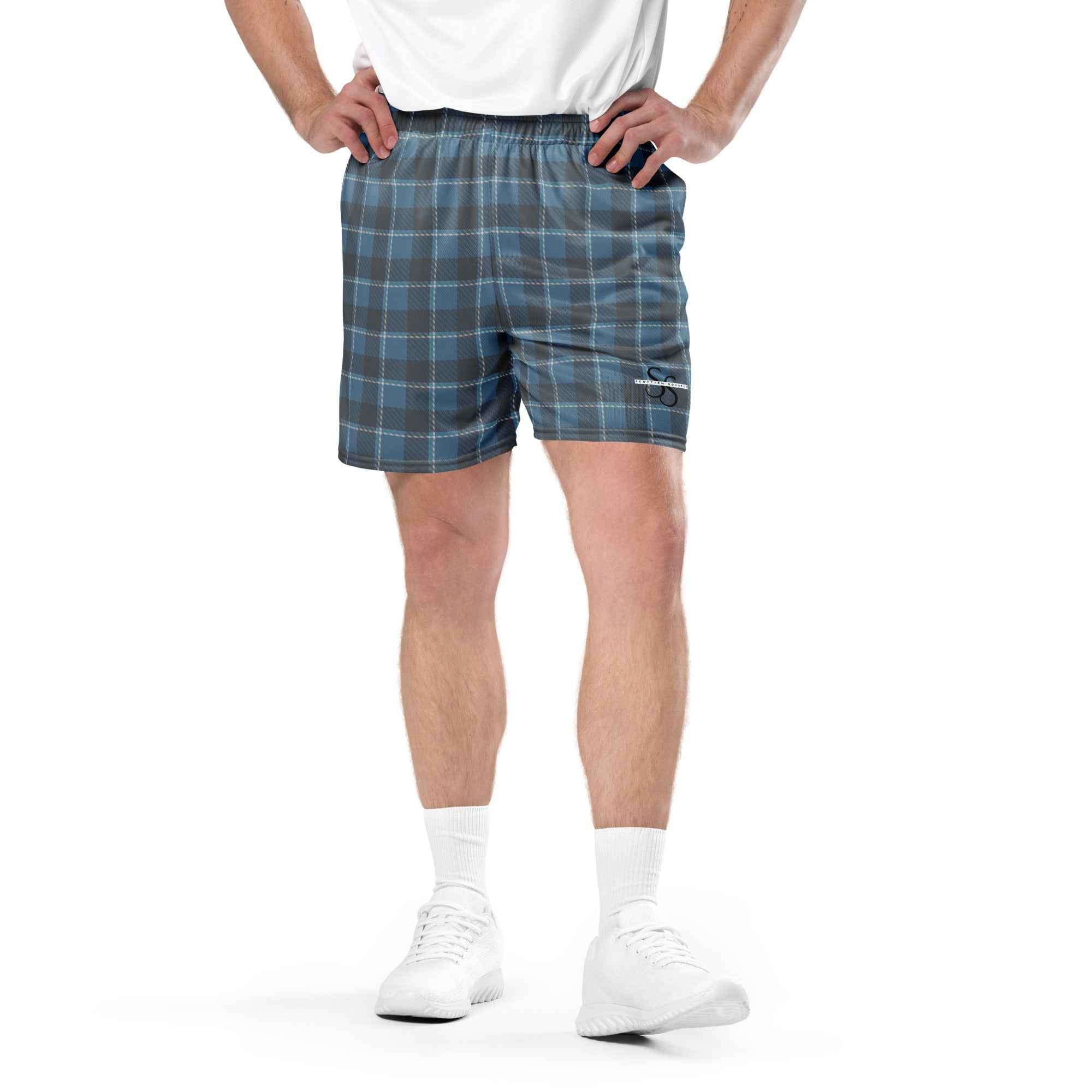 Hoki and Shuttle Gray Plaid Unisex Mesh Shorts - Scottish Squares