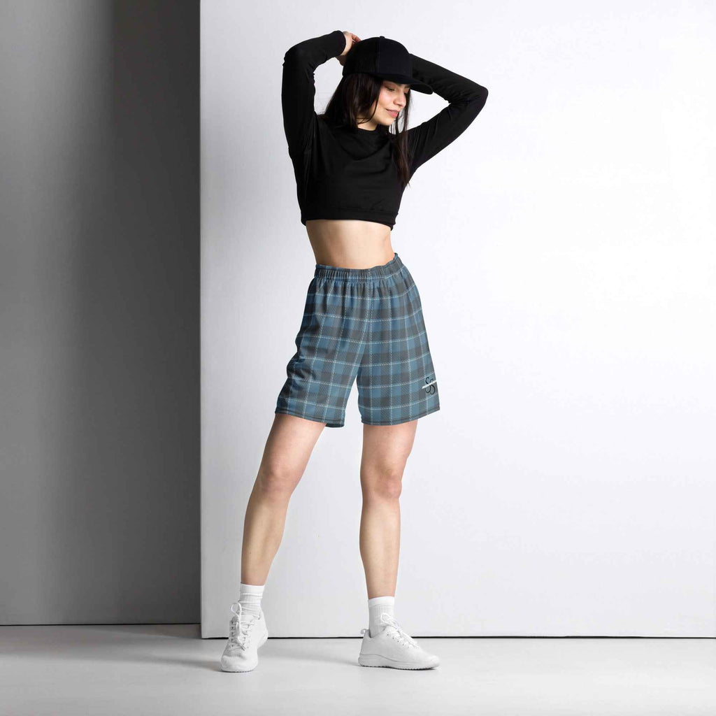 Hoki and Shuttle Gray Plaid Unisex Mesh Shorts - Scottish Squares
