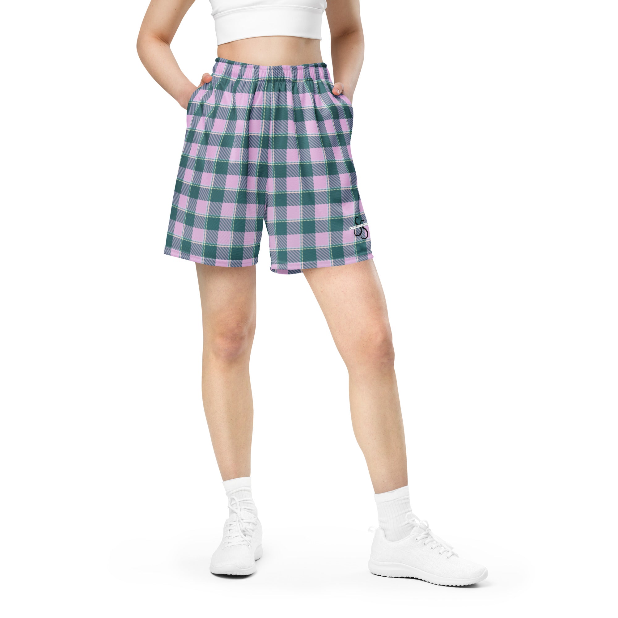 Ming and Melanie Plaid Unisex Mesh Shorts - Scottish Squares