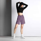 Light Wisteria and Livid Brown Plaid Unisex Mesh Shorts - Scottish Squares