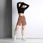 Hit Pink and Livid Brown Plaid Unisex Mesh Shorts - Scottish Squares