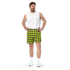 Electric Lime and Livid Brown Plaid Unisex Mesh Shorts - Scottish Squares