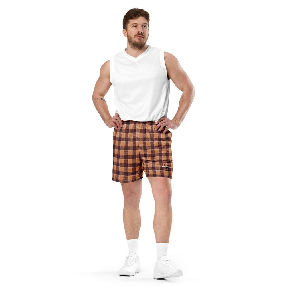 Whiskey and Livid Brown Plaid Unisex Mesh Shorts - Scottish Squares