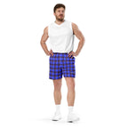 Cornflower Blue and Livid Brown Plaid Unisex Mesh Shorts - Scottish Squares