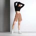 Spring Rain and Persimmon Plaid Unisex Mesh Shorts - Scottish Squares
