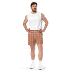 Spring Rain and Persimmon Plaid Unisex Mesh Shorts - Scottish Squares