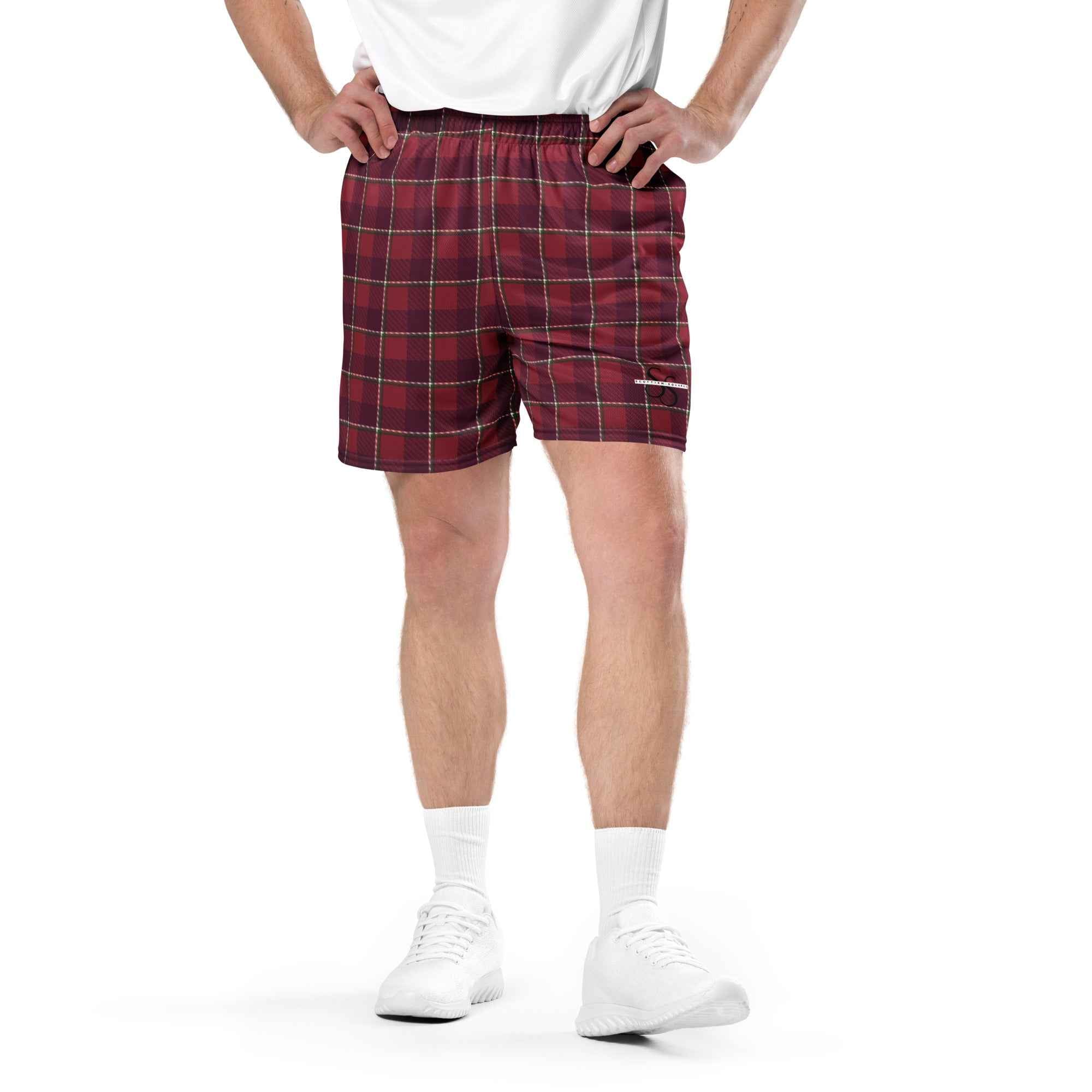 Old Brick and Cab Sav Plaid Unisex Mesh Shorts - Scottish Squares