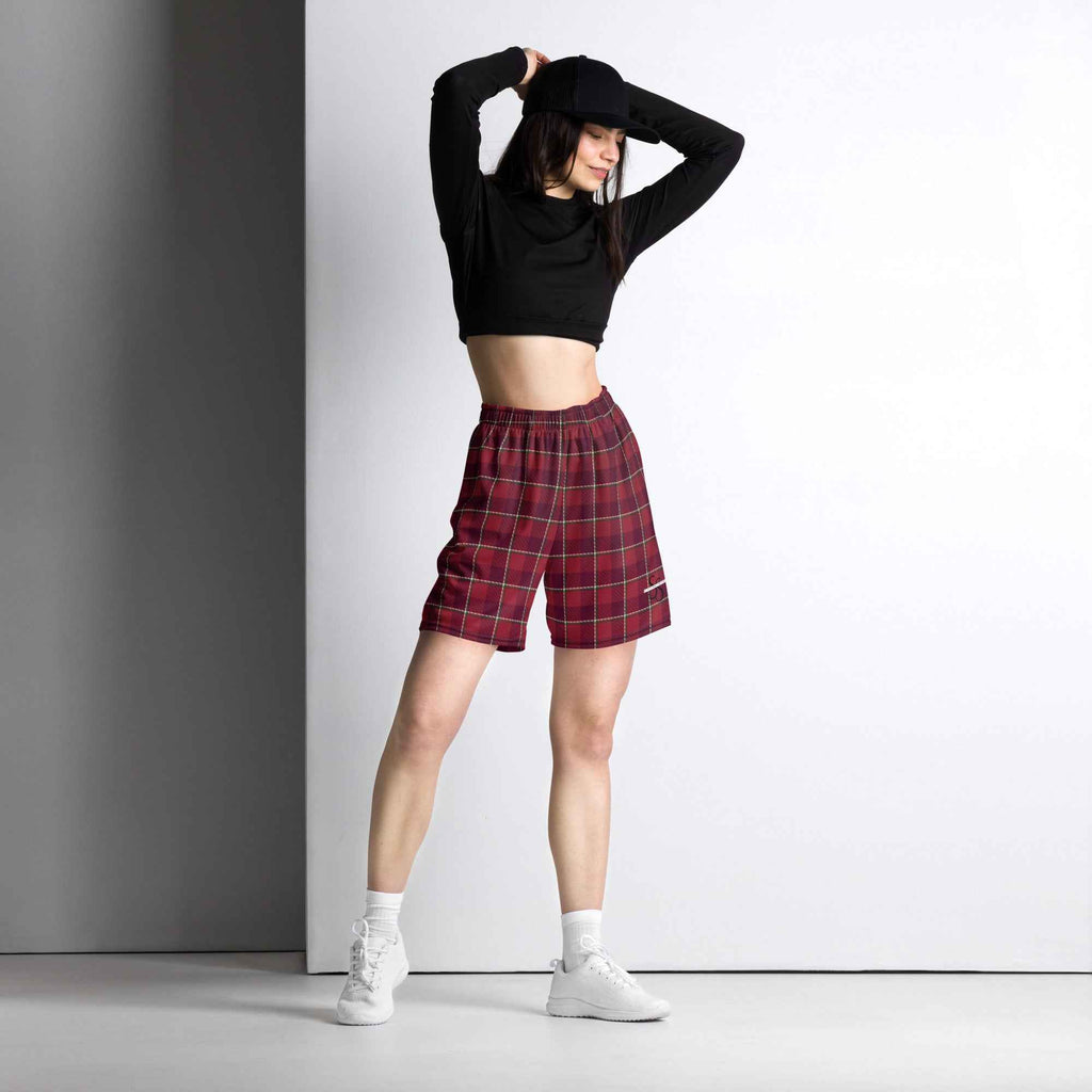 Old Brick and Cab Sav Plaid Unisex Mesh Shorts - Scottish Squares