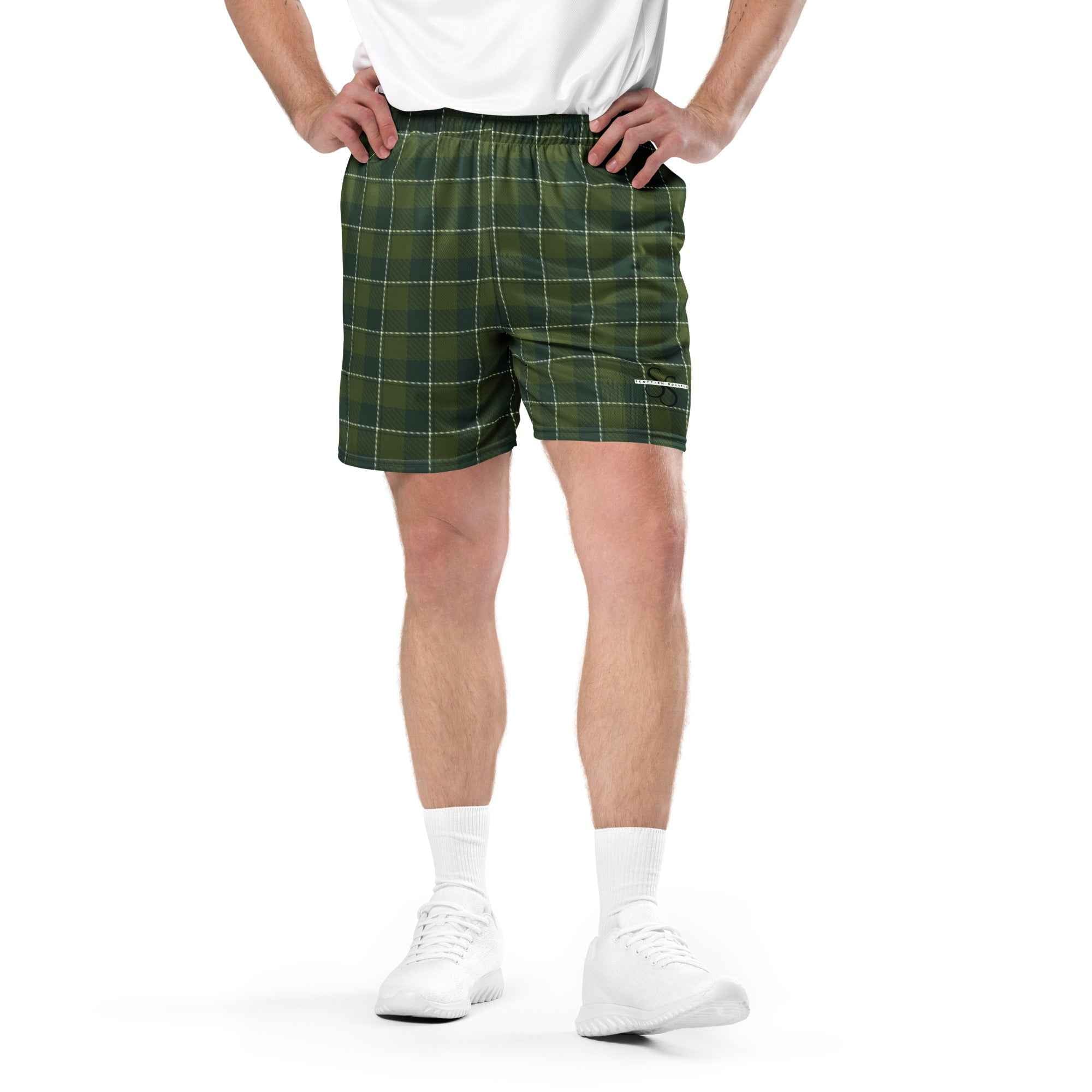 Woodland and Evergreen Plaid Unisex Mesh Shorts - Scottish Squares