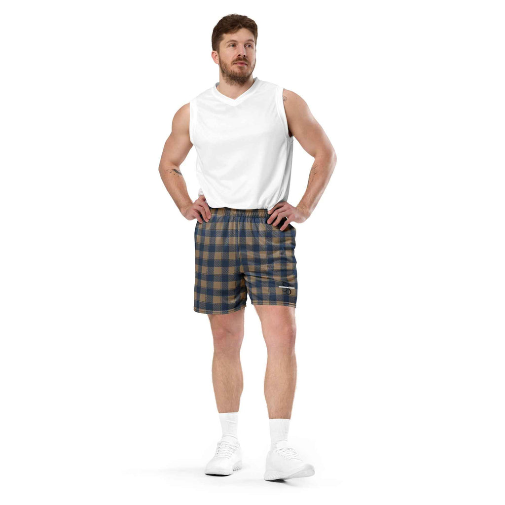 Cello and Donkey Brown Plaid Unisex Mesh Shorts - Scottish Squares
