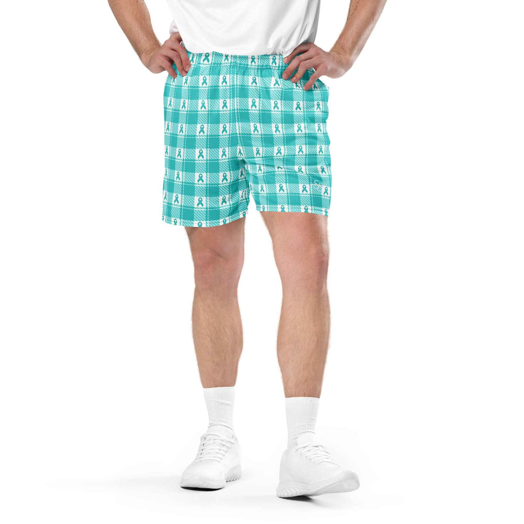 Unisex Mesh Shorts Ovarian Cancer Awareness Plaid 6XL - Scottish Squares
