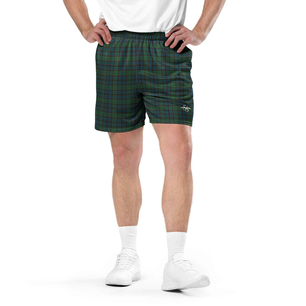 Unisex Mesh Shorts Green Blue Orange Plaid Tartan