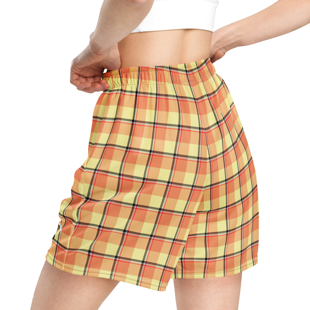 Claystone and Morning Mist Plaid Unisex Mesh Shorts - Scottish Squares