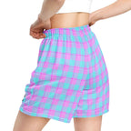 Mauve and Coastal Mist Plaid Unisex Mesh Shorts - Scottish Squares
