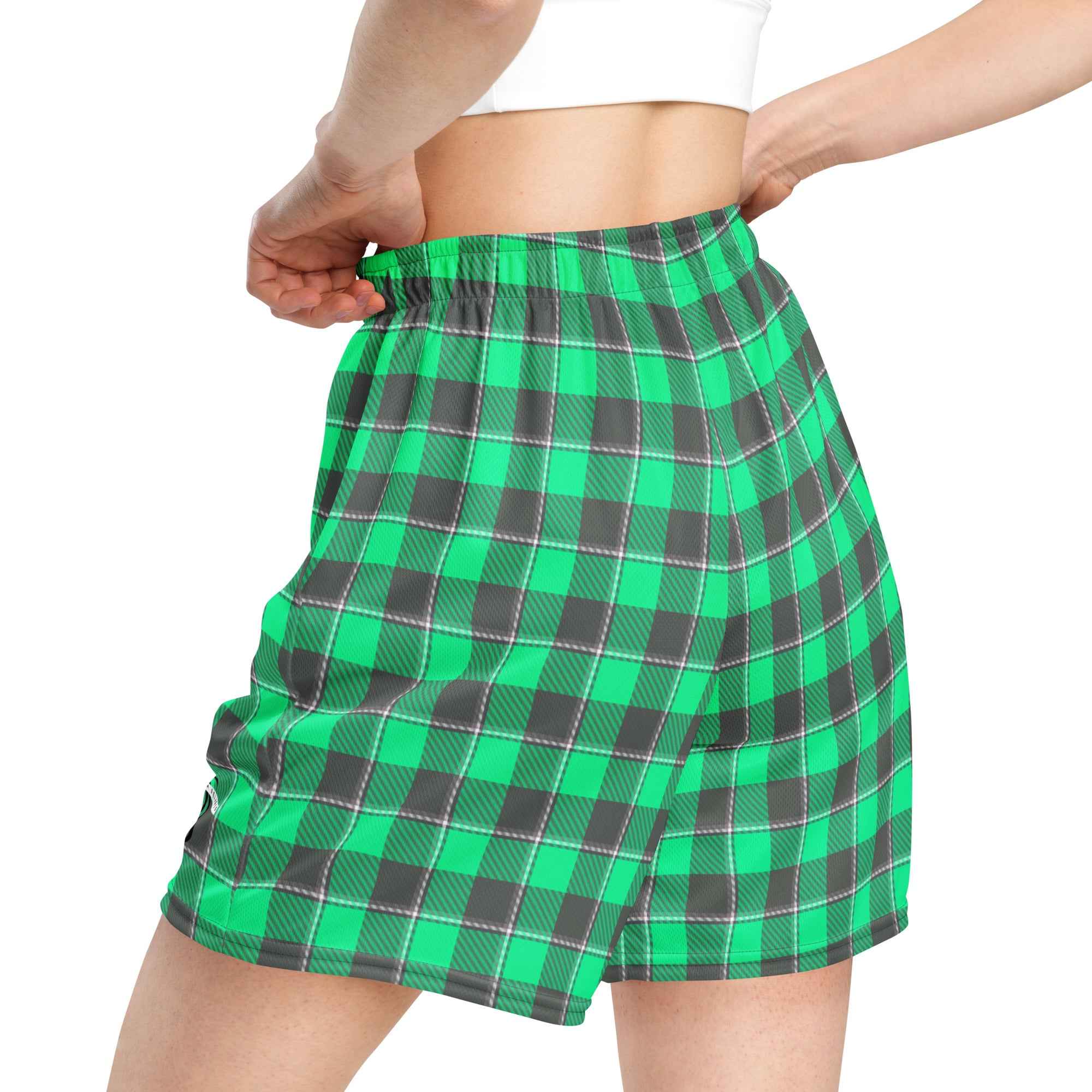 Spring Green and Finlandia Plaid Unisex Mesh Shorts - Scottish Squares