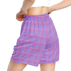 Viola and Dull Lavender Plaid Unisex Mesh Shorts - Scottish Squares